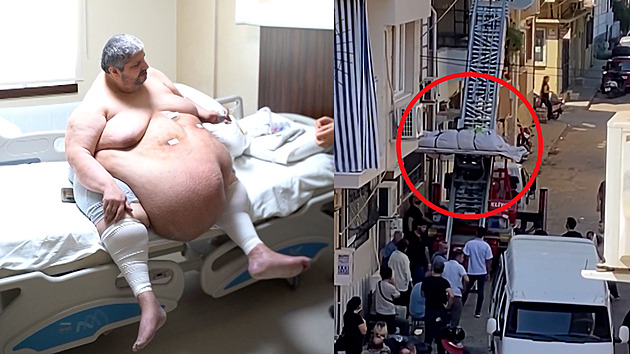 VIDEO: Třísetkilového nebožtíka nešlo dostat z bytu. Ke slovu přišla technika