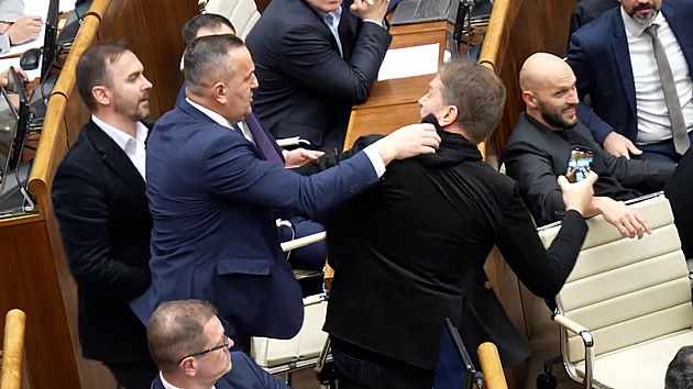 Jsi normální? Napadl jsi člověka! Slovenští poslanci se porvali během hlasování