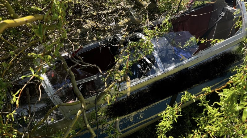 Drama na Strakonicku: Letadlo muselo nouzově přistát, skončilo ve stromech